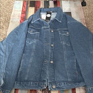 Oversized denim jacket in a medium blue